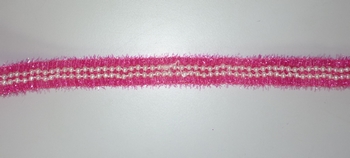 Luxe ribbon with Pearls 20mm (25 yard), Hard Pink